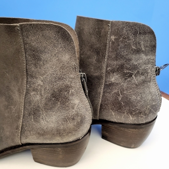 LUCKY BRAND Kaiya Distressed Leather and Suede Bootie Gray Women's 9.5M - Picture 9 of 14